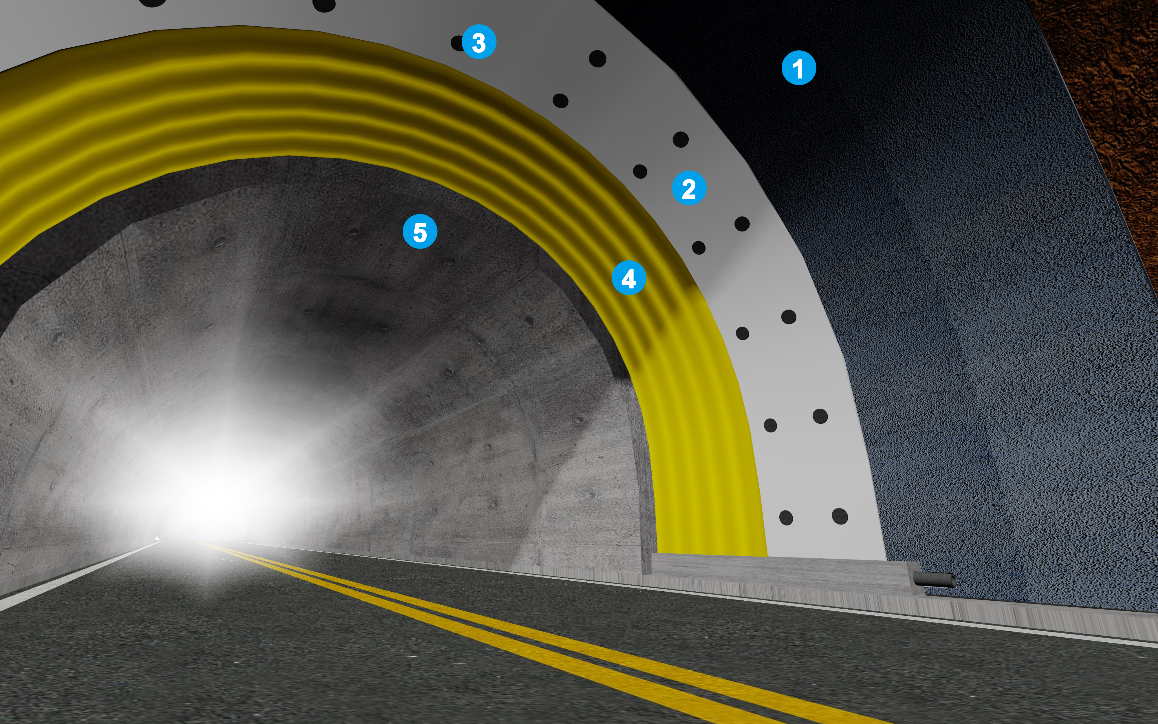 Quel matériau est utilisé pour l’imperméabilisation des tunnels ?